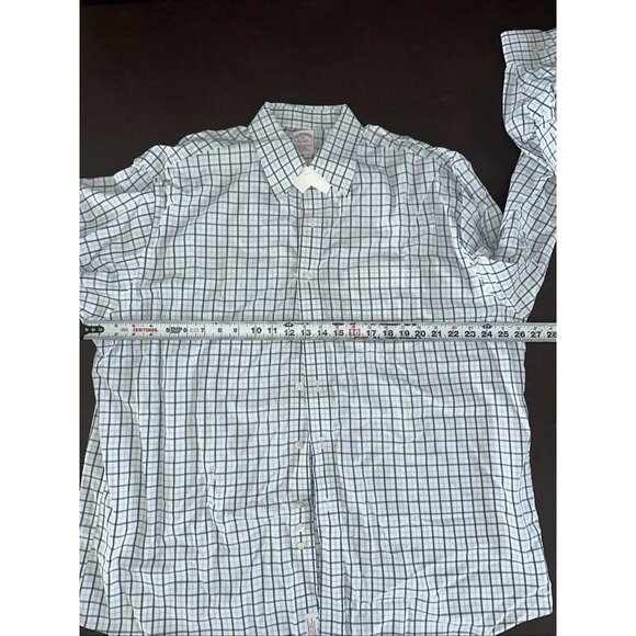 Brooks Brothers XL Non-Iron Traditional Fit Checkered Long Sleeve Shirt Cotton - Picture 5 of 6